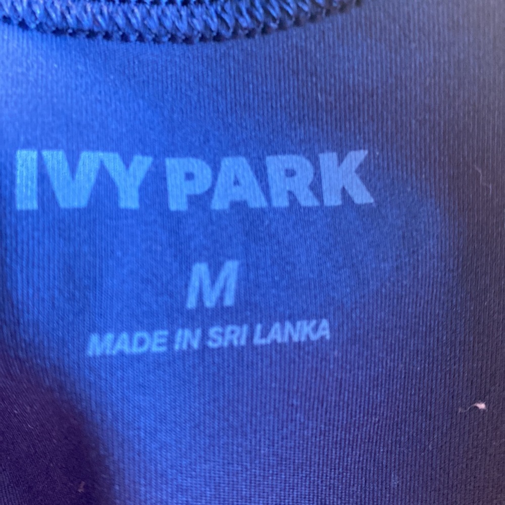 IVY PARK Navy Blue Cropped Long-Sleeve Mesh Top - Picture 9 of 11